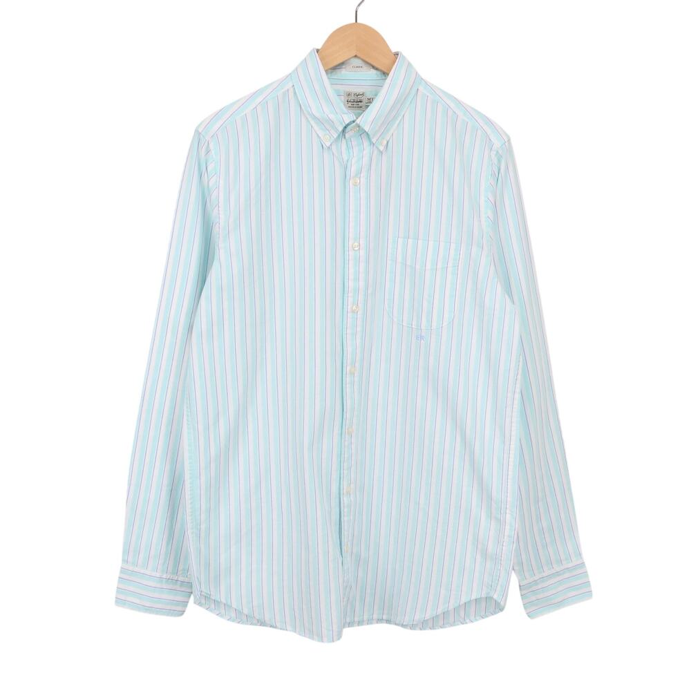 J.Crew Men's Classic Broken-in Organic Cotton Oxford Stripe Shirt Medium T NWT
